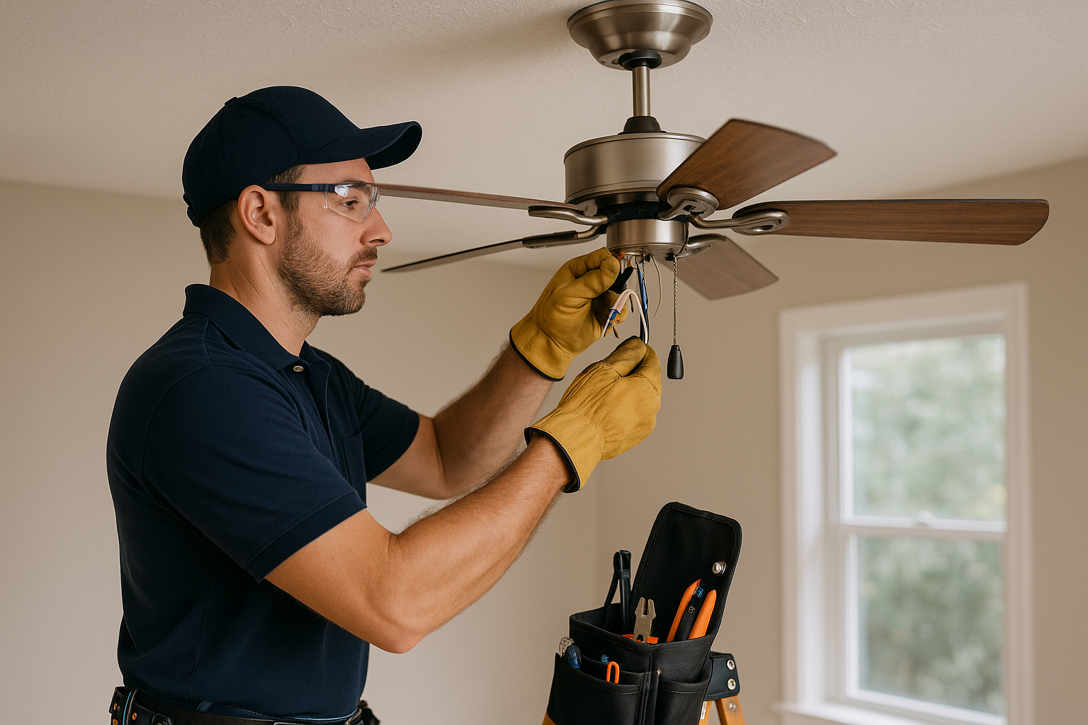 Editorial illustration depicting install ceiling fans summerville augusta